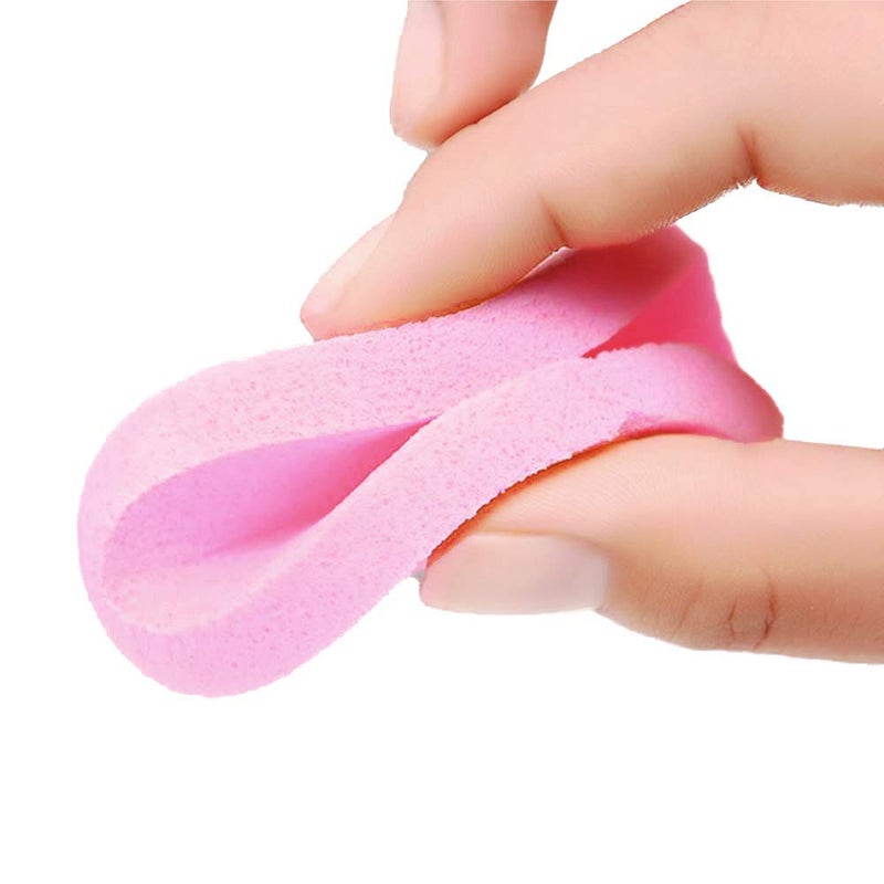 Tegelrying Facial Sponge Compressed,60 Pcs PVA Professional Makeup Removal Wash Round Face Sponges Spa Pads Exfoliating Cleansing for Women,Pink - Image 5